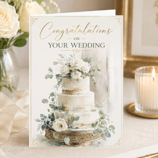 Elegant Floral Congatulations on Your Wedding Day Card