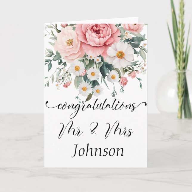 Elegant Floral Congratulations Card (Front)