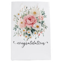 Elegant Floral Congratulations gift bag