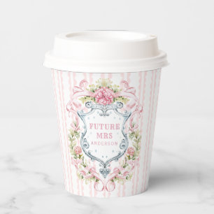 Elegant Floral Crest   Future Mrs Paper Cups