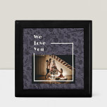 Elegant Floral Custom Family Photo Text Grey Gift Box<br><div class="desc">This elegant gift box features a beautiful vintage floral design, customizable with your family photo and text. It's the perfect way to show your loved ones how much you care for them on any special occasion. This beautiful gift box will add an extra touch of elegance to any gift. Give...</div>