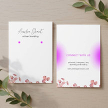 Elegant Floral Customizable Earring Display Card
