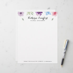 Elegant Floral Customizable Template Letterhead