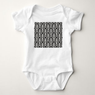 Elegant floral damask, art nouveau seamless patter baby bodysuit