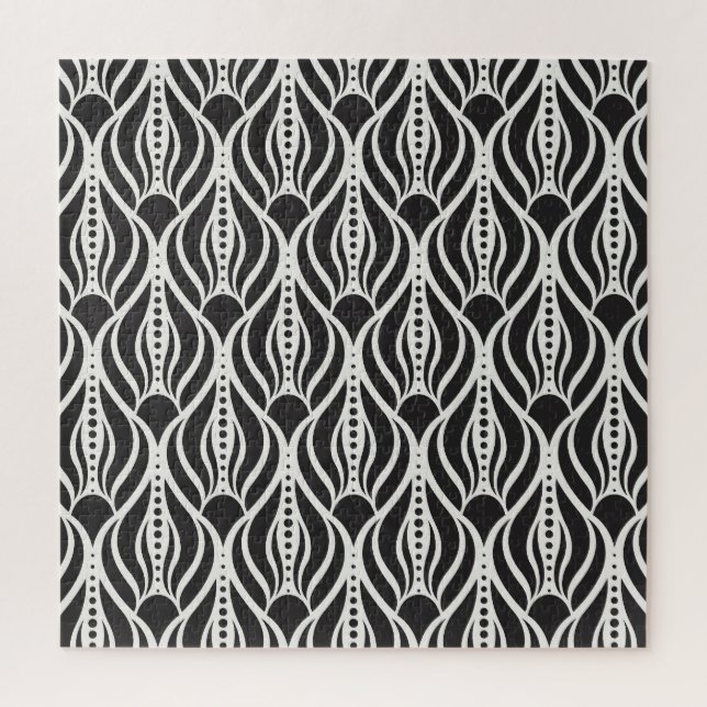 Elegant floral damask, art nouveau seamless patter jigsaw puzzle (Vertical)