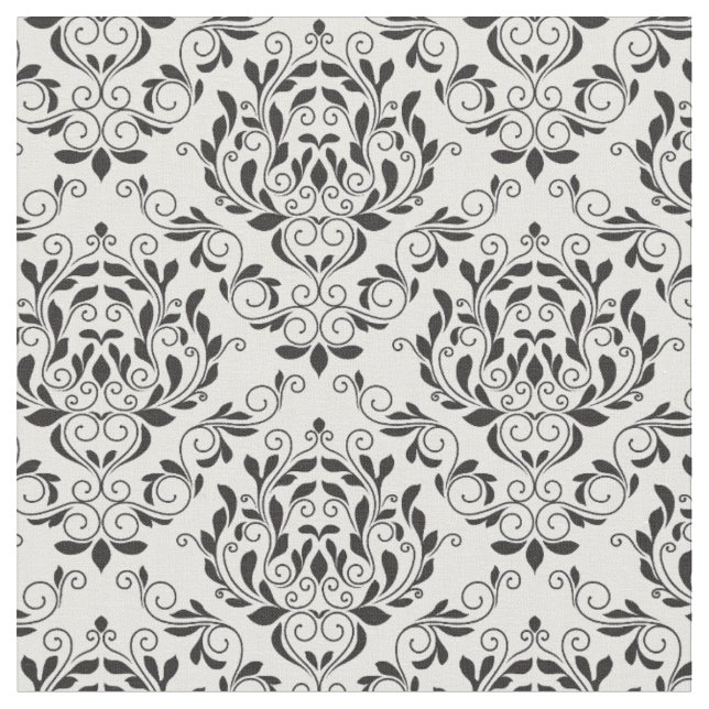 Elegant Floral Damask Fabric (Close Up)