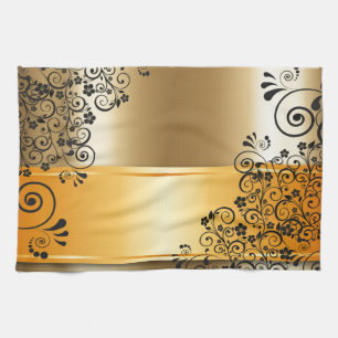 Elegant floral decoration kitchen towel