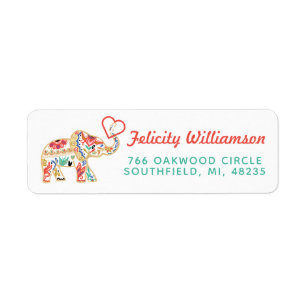 Elegant Floral Decorative Ornate Elephant Heart