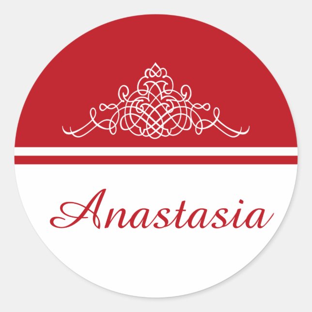Elegant floral design classic round sticker (Front)