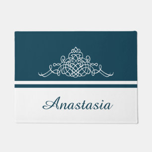 Elegant floral design doormat
