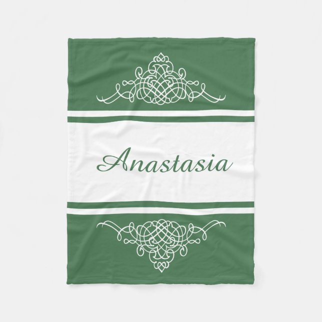 Elegant floral design fleece blanket (Front)