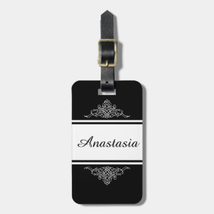 Elegant floral design luggage tag