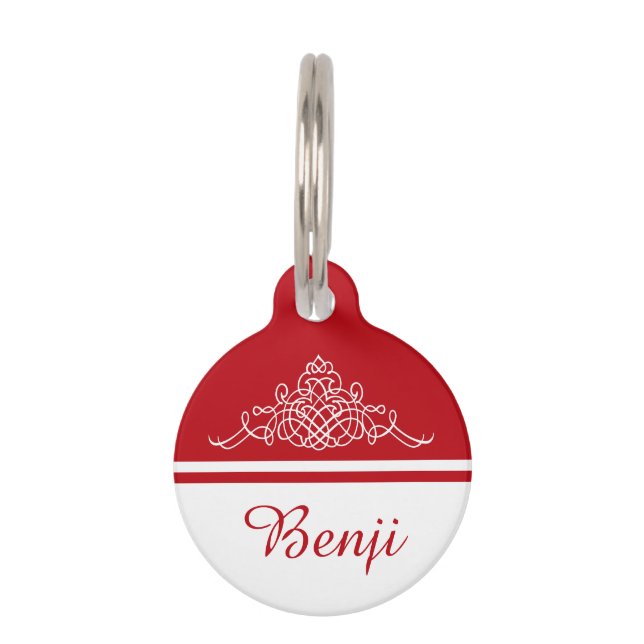 Elegant floral design pet tag (Front)