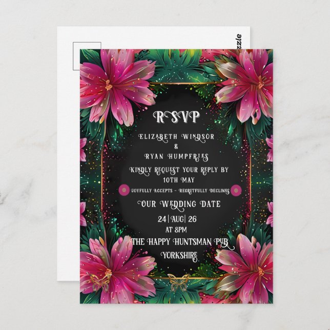 Elegant floral design with vibrant colors postcard (Front/Back)