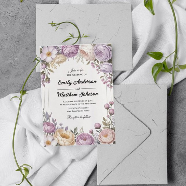 Elegant Floral Designer Wedding Invitation (Creator Uploaded)