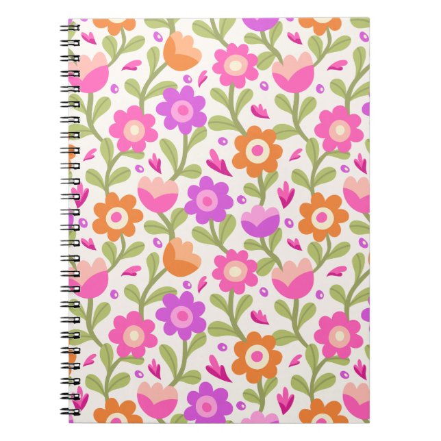 Elegant Floral Designs – Beautiful & Customizable  Notebook (Front)