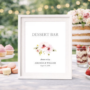 Elegant Floral Dessert Bar Sign