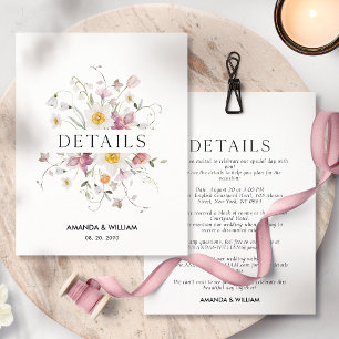 Elegant Floral Details Enclosure Card