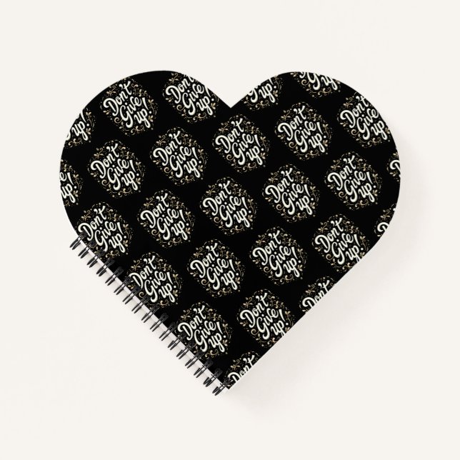 Elegant Floral "Don't Give Up!" Motivational  Notebook (Front)