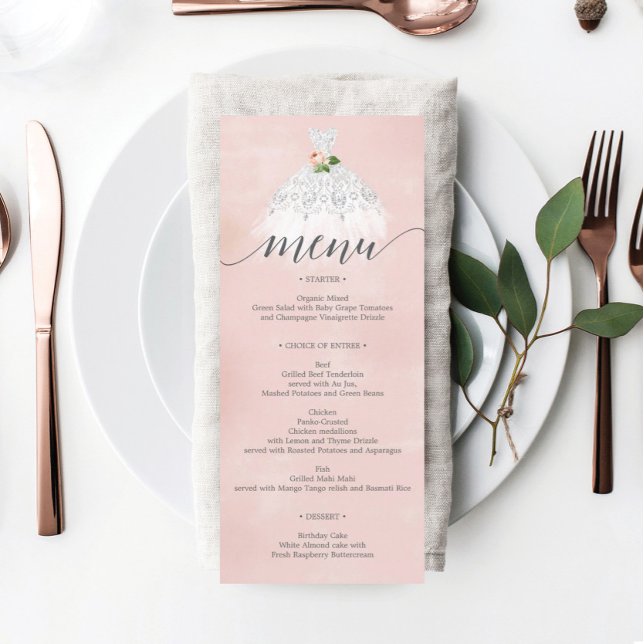 Elegant Floral Dress Quinceanera Menu (Creator Uploaded)
