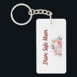 Elegant Floral Drive Safe Mom Photo keychain<br><div class="desc">Keep your family memories close on every journey with this elegant acrylic keychain. Featuring a beautiful pink floral design and the heartfelt message 'Drive Safe Mom' on the front, this keychain serves as a sweet daily reminder of love and safety. The back includes a custom photo template, allowing you to...</div>