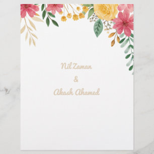 Elegant Floral Dual Name Bridal Shower Invitation Letterhead
