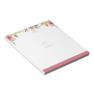 Elegant Floral Dual Name Bridal Shower Invitation Notepad