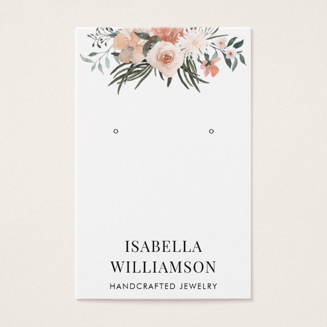 Elegant Floral Earring Jewellery Display Card (Front)