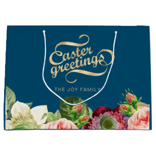 Elegant Floral Easter Large Gift Bag