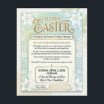 Elegant Floral Easter Sunday Celebration Church Fl Flyer<br><div class="desc">Celebrate the season of hope and renewal with this beautiful, vintage-inspired Easter flyer. Featuring elegant lilies and soft pastel tones, this template is perfect for churches and community gatherings. Easily personalize the text to include your church name, address, and contact details. A clean and professional design to welcome everyone to...</div>