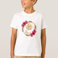 Elegant Floral Eid Mubarak Gold Arabic Calligraphy