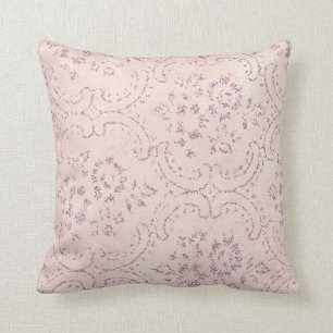 ELEGANT FLORAL ELEMENTS VINTAGE BLUSH PINK THROW PILLOW