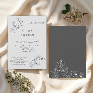 Elegant Floral Engagement Party Invitation