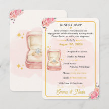 Elegant Floral Engagement RSVP Response Card