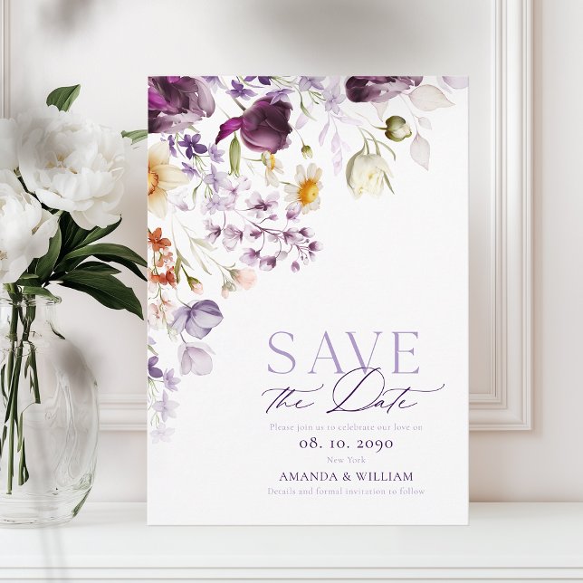 Élégant Floral Enregistrer la carte Date (Créateur téléchargé)