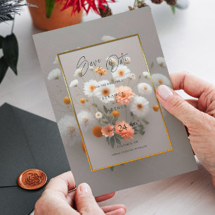 Élégant floral Enregistrer la date - Faire-part de