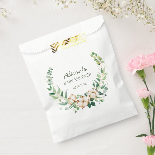 Elegant Floral Eucalyptus Greenery Baby Shower Favour Bag (Sealed)