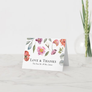 Elegant Floral Eucalyptus Wedding Thank You Card