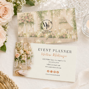 Elegant Floral Event Planner Business Card