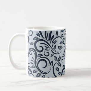 Elegant Floral Filigree Swirl Pattern Coffee Mug