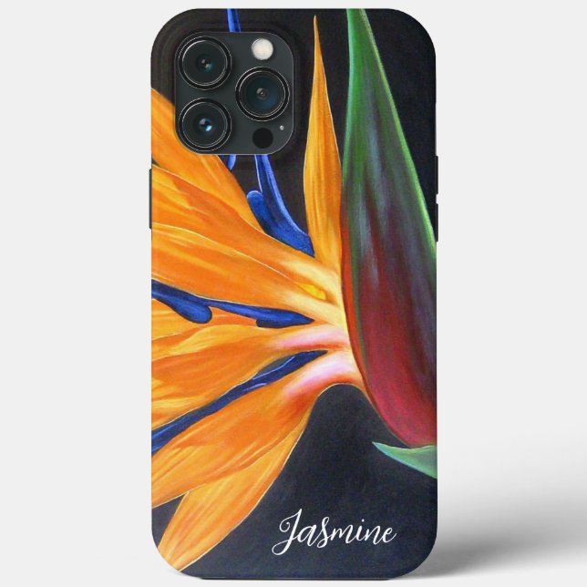 Elegant Floral Floral Bird Of Paradise Name Script Case-Mate iPhone Case (Back)