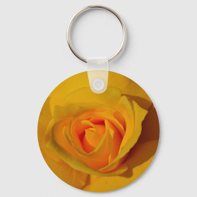 Elegant floral flower Yellow Rose Keychain (Front)