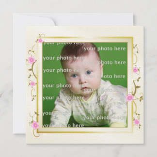 Elegant Floral Frame Announcement