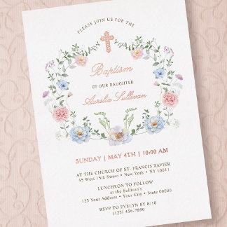Elegant Floral Frame Baptism
