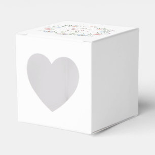 Elegant Floral Frame Baptism Heart Favor Box