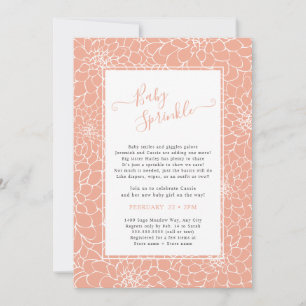 Elegant Floral Frame Blush Baby Sprinkle Invitation