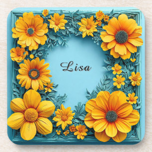 Elegant Floral Frame Coaster