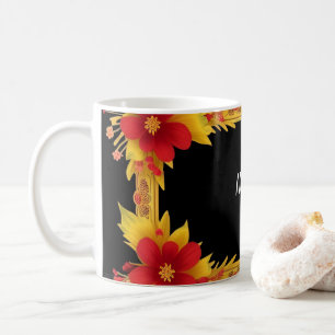 Elegant Floral Frame Coffee Mug