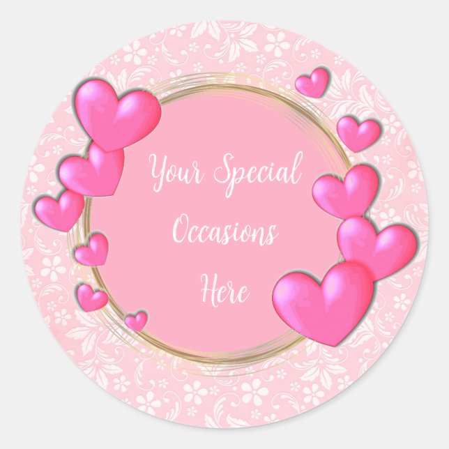 Elegant Floral Frame: for Every Occasion Classic Round Sticker (Front)