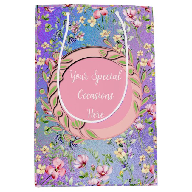 Elegant Floral Frame: for Every Occasion Medium Gift Bag (Front)